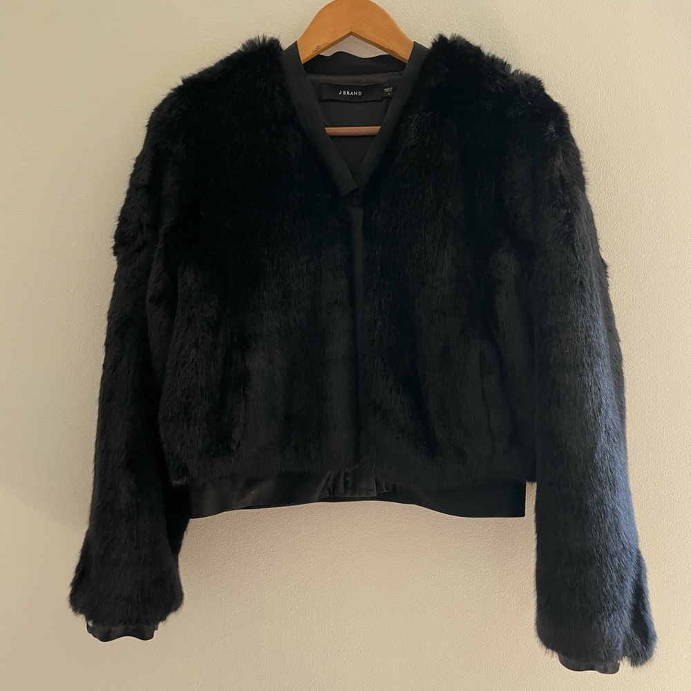 J BRAND ASHBEY FAUX FUR JACKET SIZE SMALL